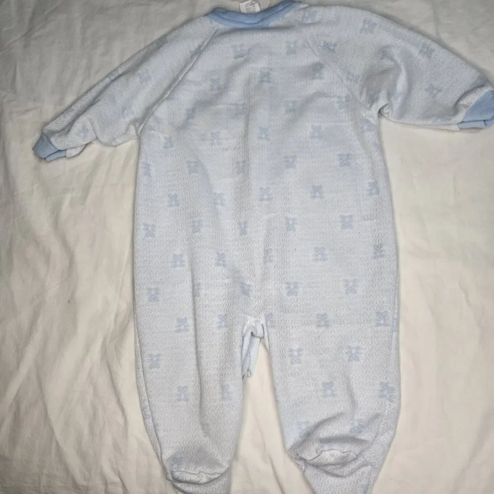 VINTAGE 1999 PLAYSKOOL Footed Sleeper 6-9‎ Months Blue Snaps Lightweight